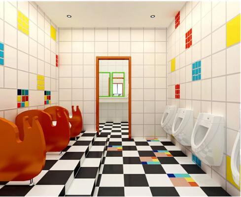 用弹性地板丰富的色彩，打造健康多彩的幼儿园卫生间设计